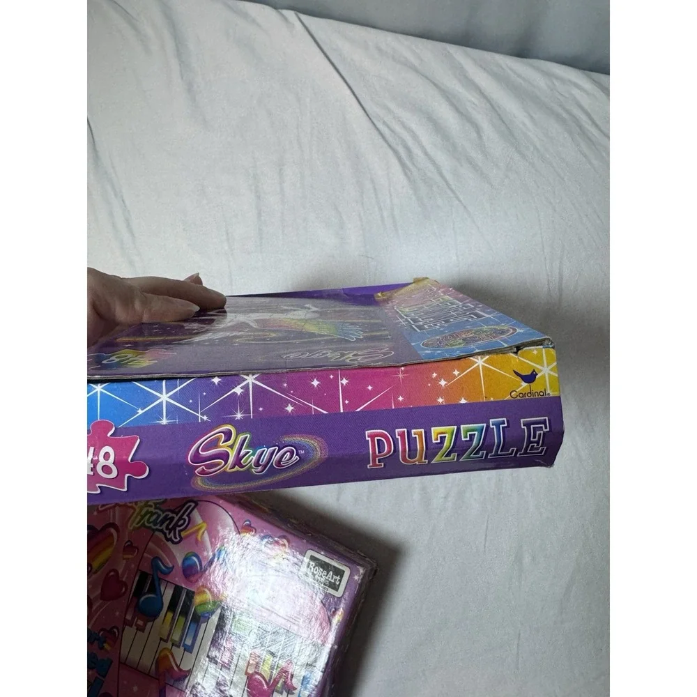 2x Lisa Frank Heart Shaped Puzzle Rose Art 1992 Vintage Piano - Missing Pieces